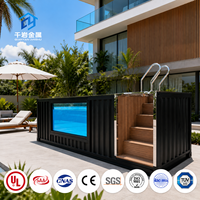 Piscine conteneurisée sur mesure avec fenêtre latérale en verre, piscine extérieure portable pour hôtel et complexe hôtelier