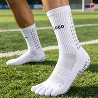Chaussettes de football professionnelles OEM à cinq doigts séparés, haute élasticité, antidérapantes, pour le football