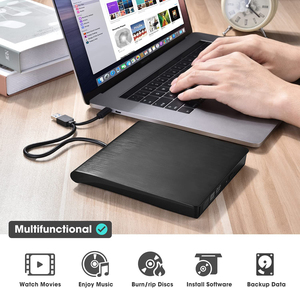 Unidad de <span class=keywords><strong>DVD</strong></span> Óptica EDD08 V2, Grabadora de CD/<span class=keywords><strong>DVD</strong></span> Portátil USB 3.0 USBC, Reproductor de <span class=keywords><strong>DVD</strong></span> para Computadora, Grabadora de <span class=keywords><strong>DVD</strong></span> de 8x, Bandeja de CD de <span class=keywords><strong>24x</strong></span> Tipo C - Product Image 6