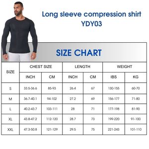 Camicie da uomo a compressione <span class=keywords><strong>termica</strong></span> a manica lunga nera camicie da corsa a strato di Base per l'inverno - Product Image 6