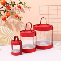 Seau à câlins épais portable créatif Tube en papier rond personnalisé pour collation à biscuits aux noix pour boîte-cadeau de vacances