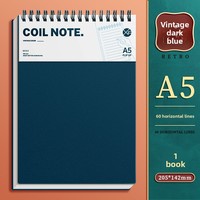 Nouveau carnet à spirale B5 à couverture rabattable, style vintage, épaissi, format A5, cadeau pour les lycéens et les étudiants, préparation aux examens, lignes et grilles