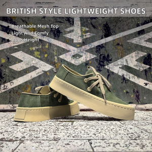 Zapatillas de running estilo británico auténtico para papá, ultraligeras de lona, con puntera moderna, cómodas, con cordones, suaves, de goma, para otoño, con aumento de altura. - Product Image 2