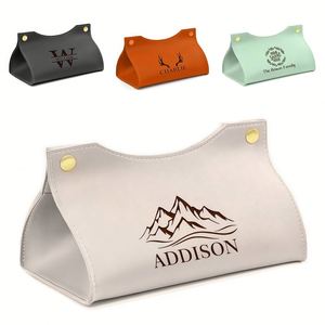 Housse à mouchoirs en cuir personnalisée, porte-serviettes sur mesure, boîte de rangement pour papier pour l'organisation de la maison/du bureau, cadeau de pendaison de crémaillère - Product Image 1