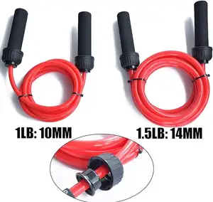 JY 1.5LB Solid PVC 12mm Weighted Jump Rope For Crossfit And Boxing Heavy Jump Rope With Memory Non-Slip Foam Grip Handles