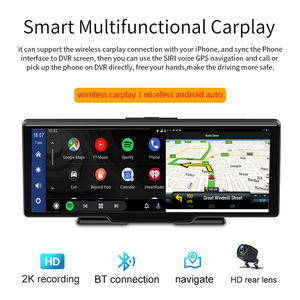 CP26 <span class=keywords><strong>10</strong></span> 인치 2K + 1080P 대시 캠 자동차 <span class=keywords><strong>DVR</strong></span> Carplay 안드로이드 자동 WIFI 음성 명령 시간 경과 G 센서 탐색 - Product Image 2