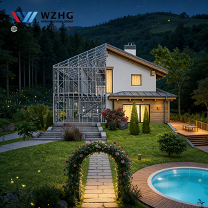Villa préfabriquée moderne durable en acier léger avec panneaux isolants pour bureaux et appartements, conformes aux normes IBC - Product Image 1