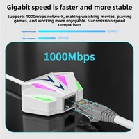 Carte réseau Ethernet filaire USB-C vers 10/100/1000 Mbps RGB pour ordinateur portable, externe, sans pilote, en stock