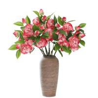 Bunga Mawar Dekoratif Mawar Sutra Buatan Mawar Teh Pink Realistis Dekorasi Pernikahan Pesta Dalam Ruangan