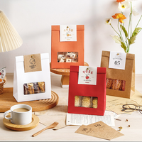 Boîte à nourriture pliable en papier avec impression personnalisée pour gâteaux, pâtisseries, biscuits, desserts, snacks, restaurants et emballages à emporter