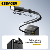 Chargeur USB-C GaN ESSAGER G652CU Série 65W avec câble USB-C intégré