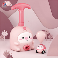 Chengji enfants jouet ballon pousser voiture dessin animé cochon forme éducatif lanceur inertiel aérodynamique enfants pompe à air véhicule jouet