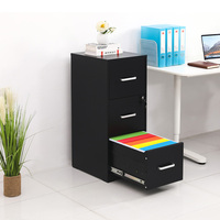 Archivador vertical compacto de acero con 3 cajones profundos, fácil de montar, con cerradura, gabinete de almacenamiento metálico.