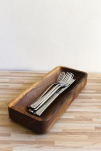 Bol en bois de noyer fait à la main de 29 12 5cm plateau de service rustique porte-couverts bol à fruits Art mural décoratif naturel pour pièce maîtresse - Product Image 2