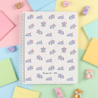 Carnet à spirale A4 personnalisé avec impression d'éléphant mignon, 100 feuilles, couverture en PU, OEM ODM, cadeau pour enfants, papeterie