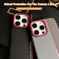 Étui de téléphone en cuir PU color block antichoc pour iPhone 17 16 15 Pro Max Samsung Google Pixel 9