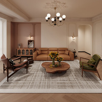 Tapis de salon tissé, nouveau, luxe léger, haut de gamme, pour canapé et table basse, style rétro français, motif abstrait, imperméable