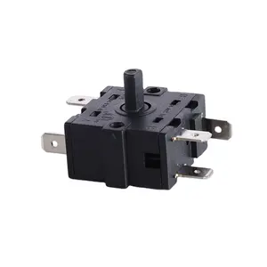 factory supplier black 250v 6 position electrical rotary switches for oven