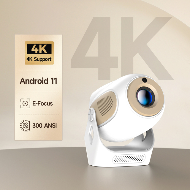 CE,FCC EU Warehouse HY300X Wifi6 Bi Led Projector 4K Android Smart Android 14 Portable Projector