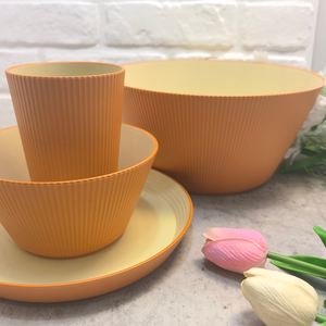 Juego de Vajilla Ecológico de RPET, Novedad 2026, 100% Plástico Reciclado, Libre de BPA, Reutilizable, Juego de Platos y Tazones - Product Image 1