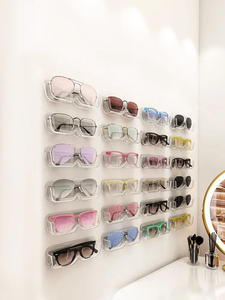 Support mural auto-adhésif pour <span class=keywords><strong>lunettes</strong></span>, présentoir à <span class=keywords><strong>lunettes</strong></span> de soleil tendance pour chambre à coucher, bureau, vestiaire, armoire, boîte organisateur de <span class=keywords><strong>lunettes</strong></span> - Product Image 3