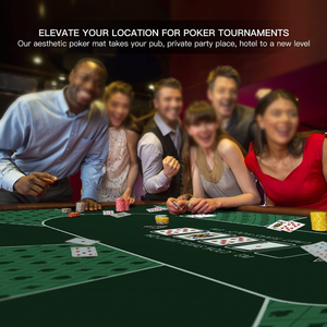 Tapete de Póker Texas Hold'em Impermeable y Plegable de 70x35 Pulgadas con Superficie Premium Suave, Diseño Moderno y Lujoso para <span class=keywords><strong>Casino</strong></span> y Juegos de Póker - Product Image 6