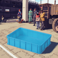 Caisse en plastique HDPE solide de haute qualité, empilable, écologique, recyclable, pour la chaîne du froid, idéale pour le stockage des fruits