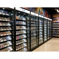 Vitrine de présentation personnalisée en métal pour cartes de collection, étui en acrylique pour cartes de jeu, présentoir de cartes de sport avec éclairage LED