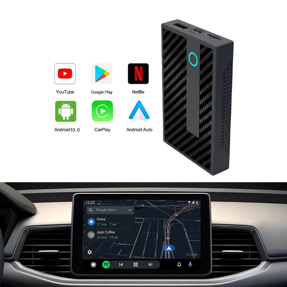 DrivFox Video multimediale 32GB Smart Box Usb Dongle Radio Ai Car play Box Android Auto portatile Wireless Carplay Youtube