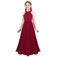 Robe de Soirée en Chiffon Sans Manches pour Enfants 4-16 Ans, Florale, Princesse, Concours, Fête d'Anniversaire, Robes de Demoiselle d'Honneur pour Mariage