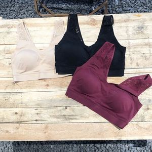 WanBao Women's Comfortable Lace One-Piece Everyday <b>Bralette</b> Soft Stretch <b>Padded</b> Top Breathable Weave Push-Up Wire-Free Wholesale - Product Image 4