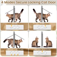 Puerta para Gatos Senfey, Instalación Rápida, Ancho Ajustable, Cierre Magnético, Marco de Aluminio Resistente a la Intemperie, Insonorizada