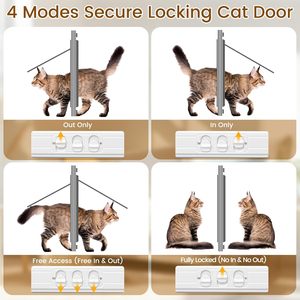 Porte pour chat Senfey, installation rapide, largeur réglable, fermeture magnétique, design résistant aux intempéries, cadre en aluminium, insonorisé - Product Image 5