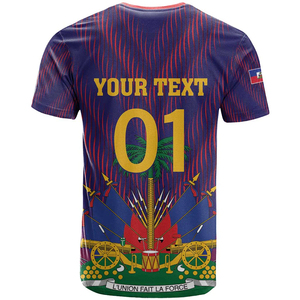 <span class=keywords><strong>T</strong></span>-<span class=keywords><strong>shirt</strong></span> des supporters de l'équipe nationale de football d'Haïti, Les Grenadiers, imprimé patriotique avec le drapeau d'Haïti, carte de l'État, fédération de football - Product Image 2