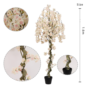 Arbre artificiel en plastique de cerisier pleureur en gros, taille personnalisée, haute simulation, pour décoration de mariage, événements et maison - Product Image 2