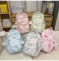 Sac à dos scolaire SAIDING de style chinois moderne avec fermeture éclair en feuille de bambou, bretelles courbées pour les élèves du collège et du lycée