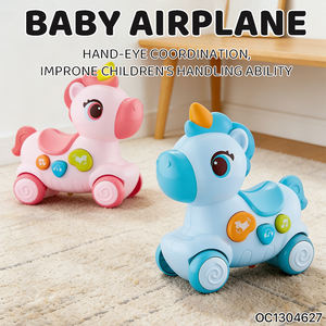 Nouveau <span class=keywords><strong>jeu</strong></span> interactif parent-enfant, cheval en plastique à piles pour les parents et la petite fille de 1 an avec lumière et son - Product Image 2