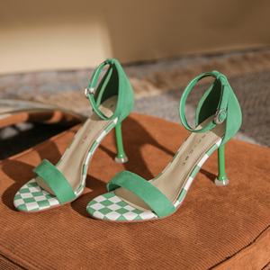 รองเท้าเจ้าสาวแบบสวม สไตล์ฝรั่งเศส-เกาหลี สำหรับผู้หญิง  แบบปิดหัว  ใส่ได้สองแบบ  ใหม่  ส้นบาง  สายปรับได้  หนังแท้  สำหรับเพื่อนเจ้าสาว - Product Image 1