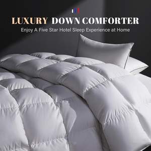 Edredón de plumas de calor medio, edredón de tamaño Queen, edredón de cama para todas las estaciones, edredón suave de colección de Hotel, edredón de plumón de ganso - Product Image 3