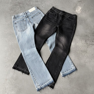 Jeans a Zampa Vintage in Cotone di Alta Qualità con Logo Personalizzato OEM per <span class=keywords><strong>Uomo</strong></span> - Product Image 1