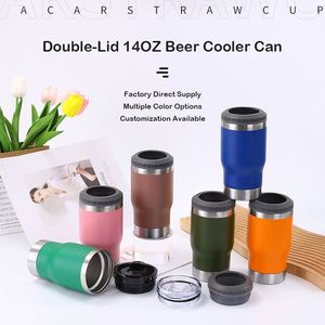 OEM ODM 14 oz Stainless Steel Can Cooler Double Wall Vacuum Insulation Brush <b>Straw</b> Thermal Insulation BPA Free - Product Image 2