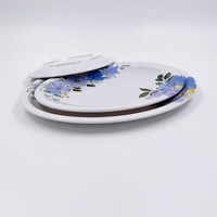 Assiette ovale en mélamine plastique, personnalisable, durable, sans BPA, fournisseur d'usine