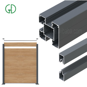 GD personalizado fácil de montar sin excavación en polvo recubierto de aleación de aluminio negro valla puerta jardín piscina vallas de aluminio con privacidad - Product Image 5