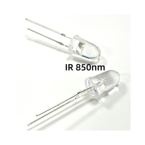 อินฟาเรด5มม. ไดโอด LED หัวกระสุน850nm F5 IR มุมลำแสงแคบ10deg 0.12W 200mW/sr 80mA - Product Image 1