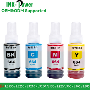 INK-POWER 664 6641 Tinta de Recarga Compatible de Primera Calidad, Botella de Tinta Compatible con Impresoras <span class=keywords><strong>Epson</strong></span> EcoTank L3210 / L3250 - Product Image 1