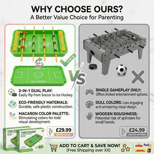 Jeu <span class=keywords><strong>de</strong></span> table <span class=keywords><strong>de</strong></span> football et hockey sur <span class=keywords><strong>glace</strong></span> 2 en 1, double gameplay, interaction parent-enfant, dès 3 ans, jouet en plastique, sport d'intérieur - Product Image 5