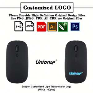 Ensemble cadeau promotionnel pour le bureau, tapis de souris personnalisé avec logo imprimé, souris sans fil rechargeable 2,4 G pour ordinateur portable PC - Product Image 5