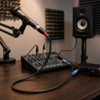 Câble de microphone XLR mâle-femelle OEM RH-X102 en tweed avec blindage spiralé, gaine en PVC et conducteur en cuivre sans oxygène
