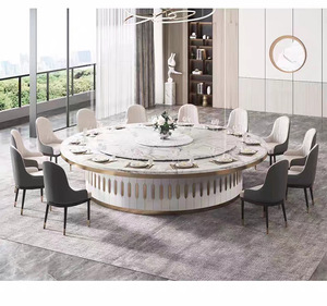 Mesa de Comedor Redonda Grande, Moderna y Ligera, con Plato Giratorio Eléctrico, Ideal para 12 Personas, Familias Numerosas u Hoteles - Product Image 5