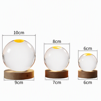 Small Bridge Wholesale Blank K9 Crystal Ball for Laser Engrave Machine 60mm 80mm 100MM Clear Glass Ball with Wooden LED Base